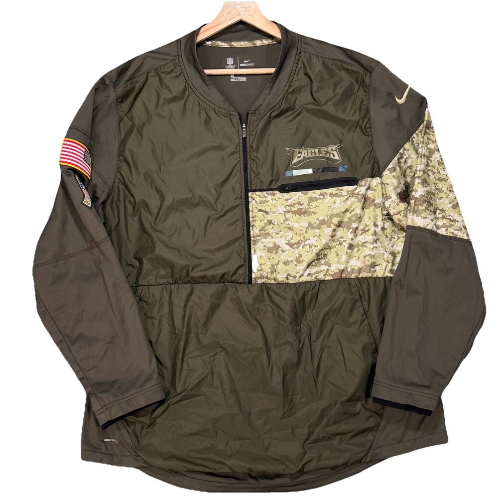Nike Eagles NFL Salute To Service Sideline Hybrid Half Zip Pullover Jacket 2XL